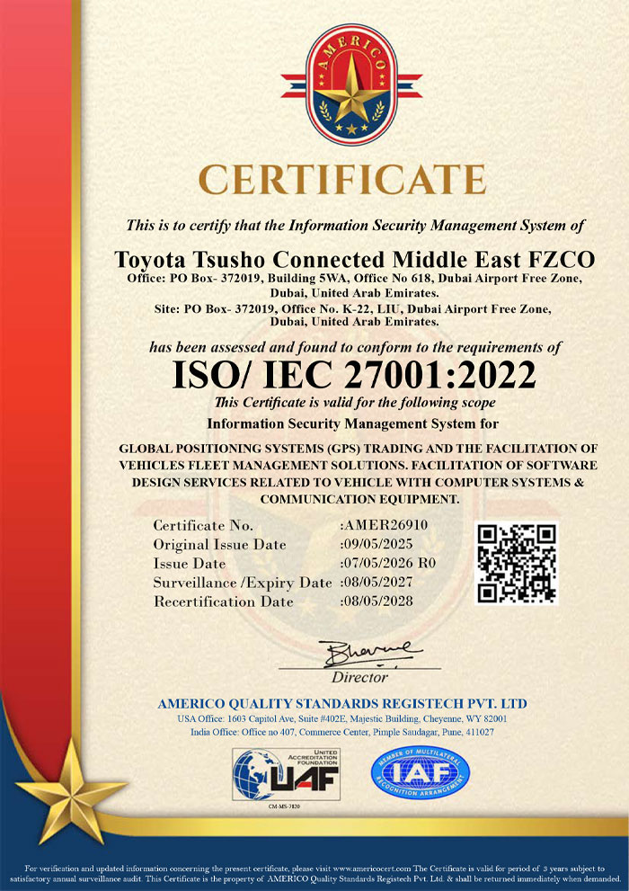 ISO 27001:2022 certificate
